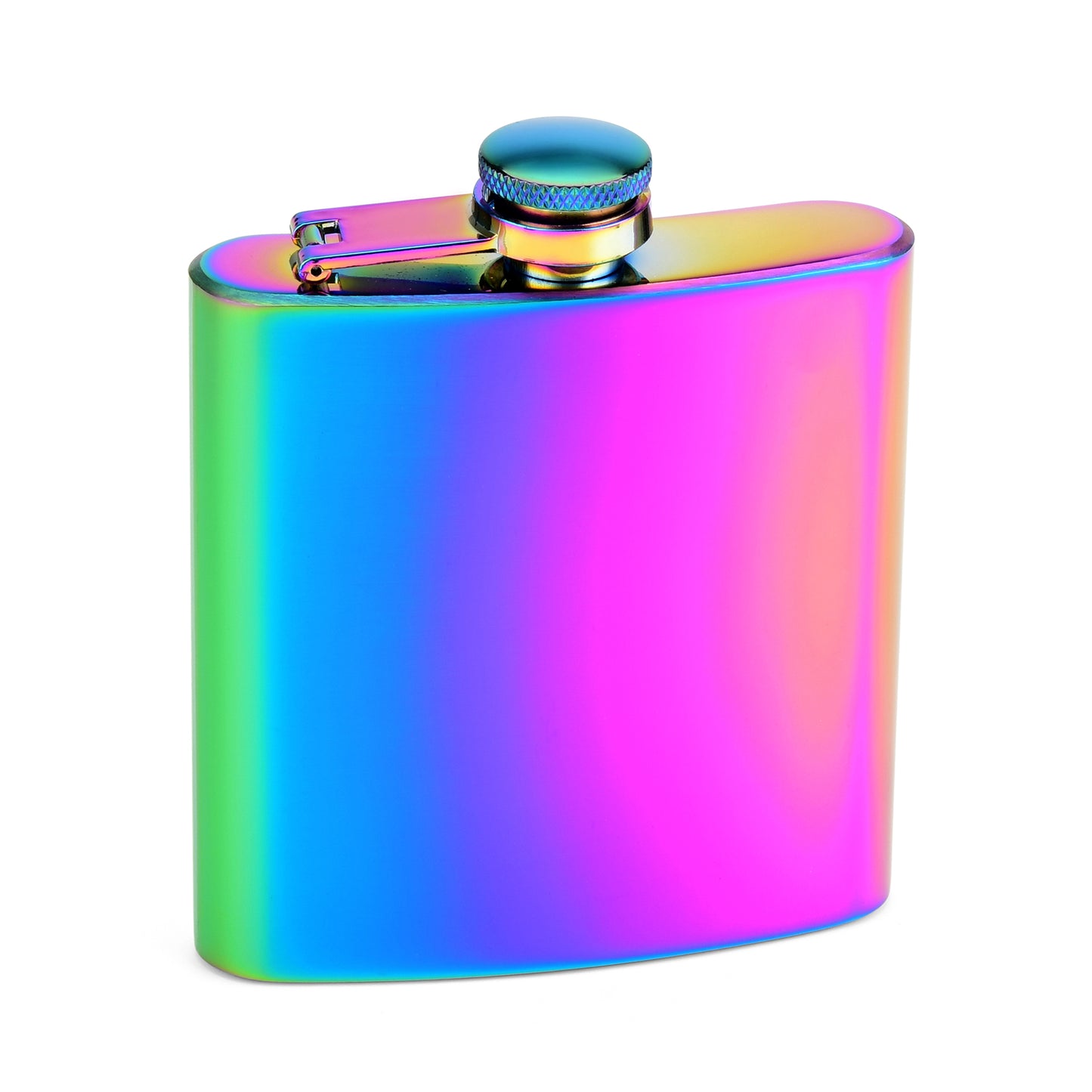 6oz Rainbow Colored Hip Flask