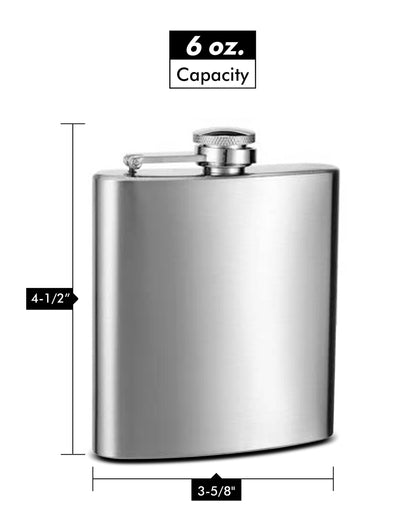 6oz Custom Engraved Hip Flask with your Personalization