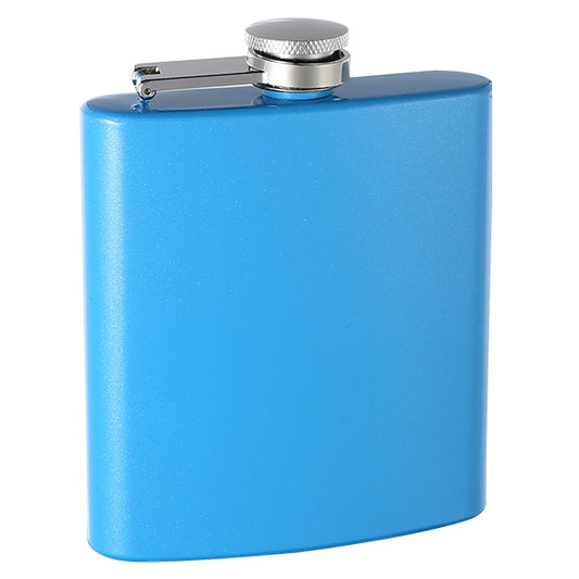 6oz Custom Glitter Paint Flask, Sky Blue