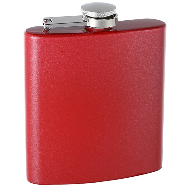 6oz Custom Glitter Paint Flask, Red