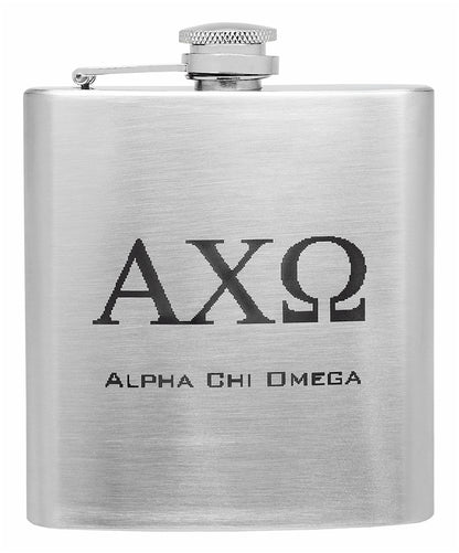 6oz Personalized Sorority Hip Flask with Greek Letters