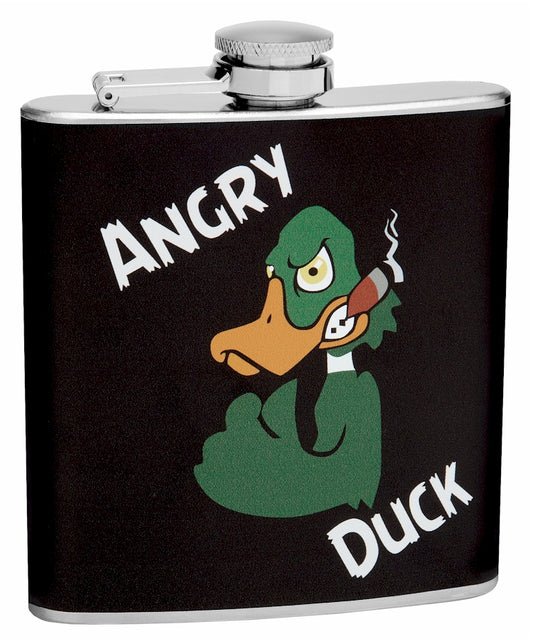 6oz Angry Smoking Duck Hip Flask