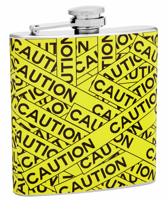 6oz "Caution Tape" Hip Flask