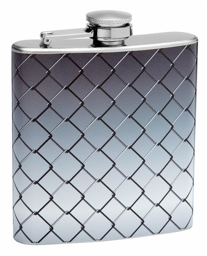 6oz Chain Link Fence Personalized Hip Flask