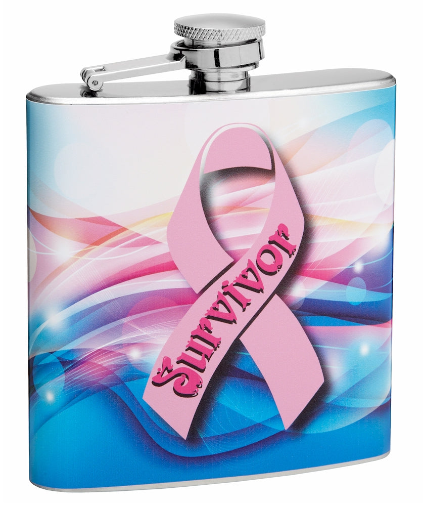 6oz "Pink Ribbon" Flask for Breast Cancer Survivors and Supporters