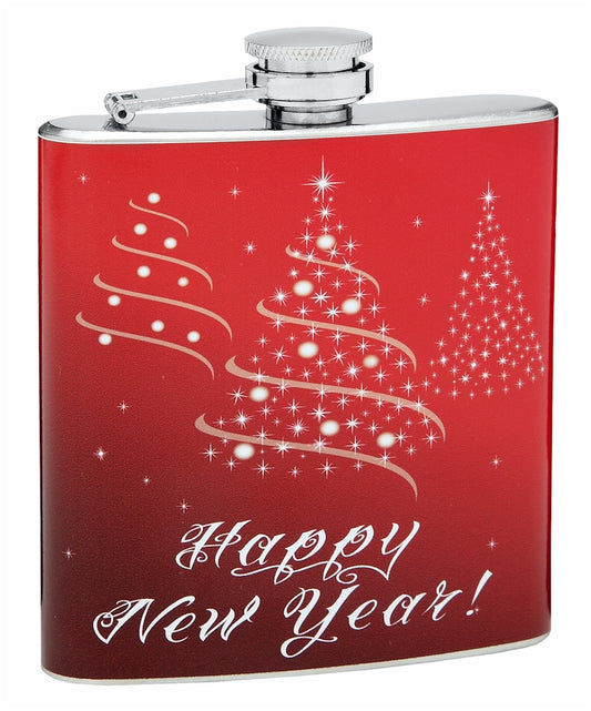 Festive Happy New Year 6oz Hip Flask