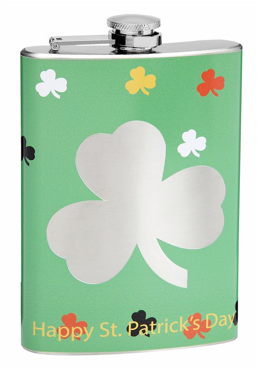 8oz Lucky Clover Cut-Out Drinking Flask
