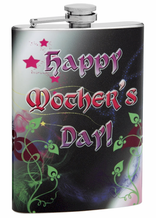 8oz Happy Mother's Day Themed Hip Flask