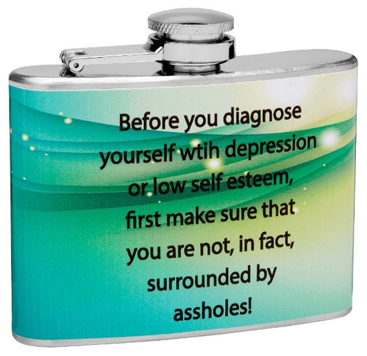 4oz "Self Diagnosis" Hip Flask