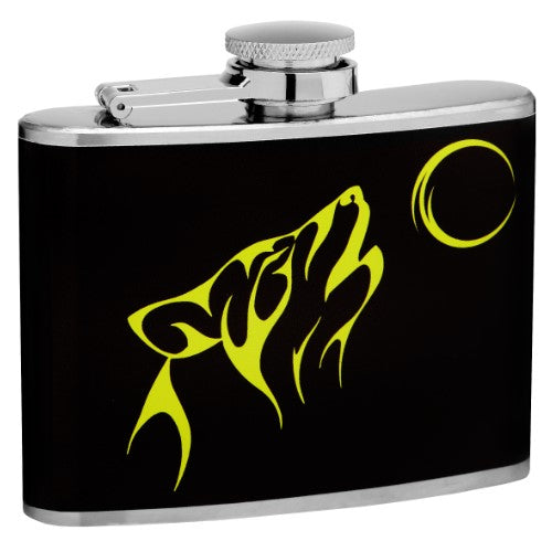 4oz "Howling Wolf" Hip Flask