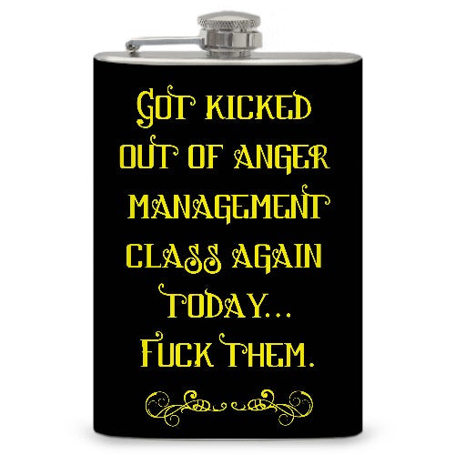 8oz "Anger Management" Flask