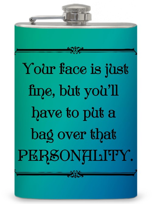 8oz "Bag your Personality" Flask