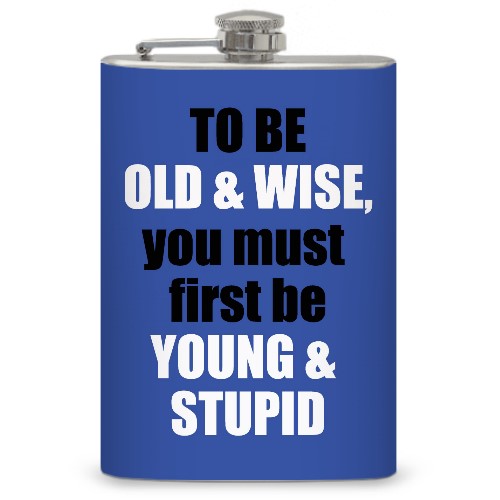 8oz "Old vs Young" Flask