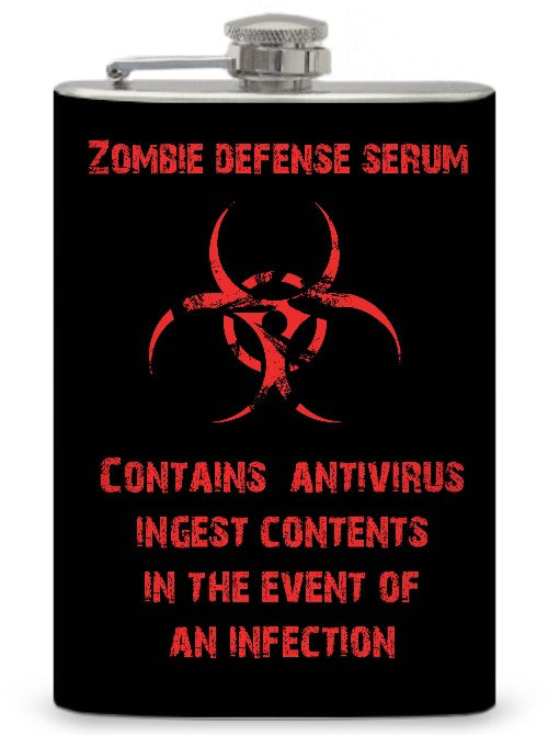 8oz "Zombie defense serum " Flask