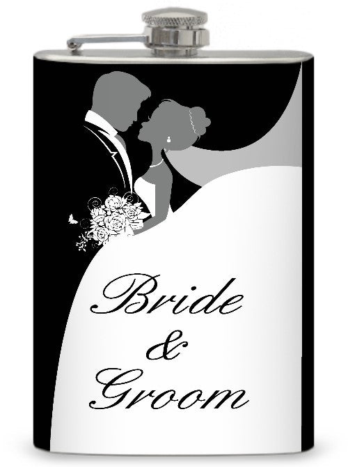 8oz Bride and Groom Memento Flask