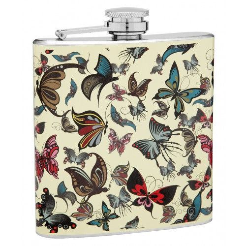 6oz Hip Flask with Many Beautiful Butterflies