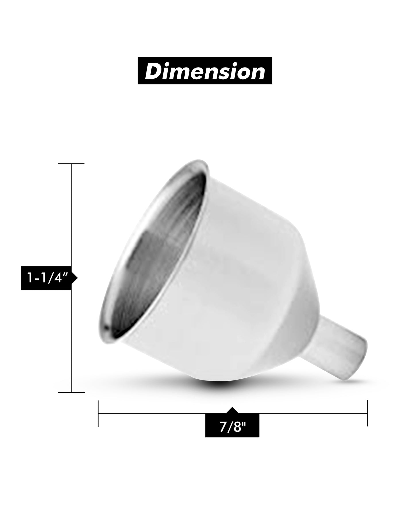 6 Pack of Stainless Steel Funnels for Hip Flasks or Essential Oils, 3 Tall, 3 Short