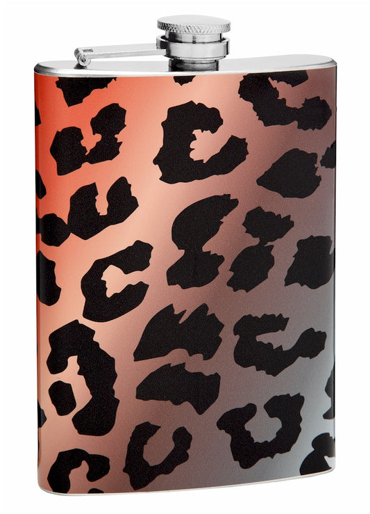 8oz Colorful Leopard Printed Hip Flask