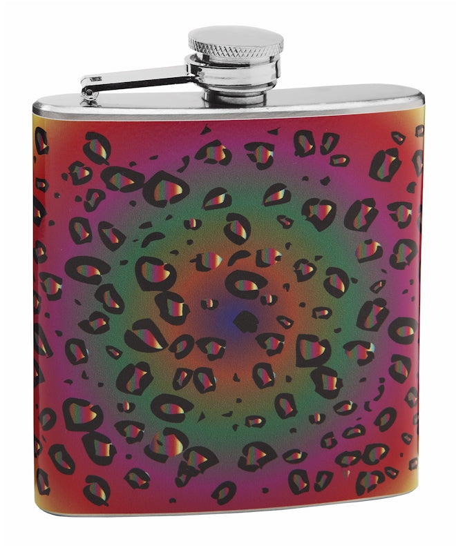 Psychedelic Leopard Print 6oz Hip Flask