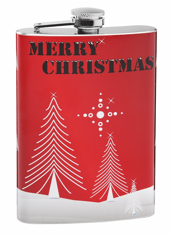 Red "Merry Christmas" Holiday 8oz Hip Flask – Flasks.com