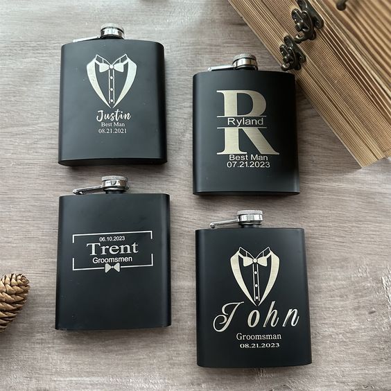 3oz Garter Belt Flask with Picture of the Bride and Groom Flasks.com 3oz Garter Belt Flask with Picture of the Bride and Groom Flasks.com