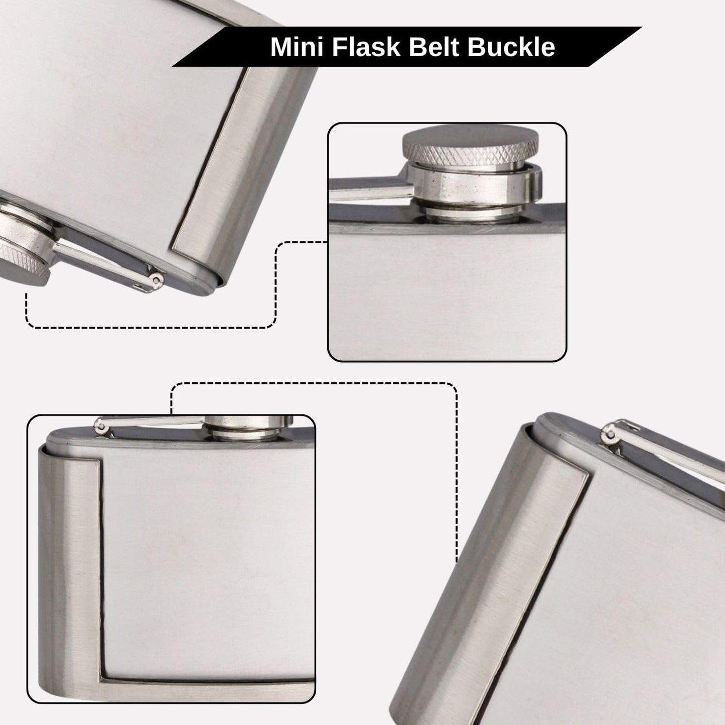 Engraved Belt Buckle Flask