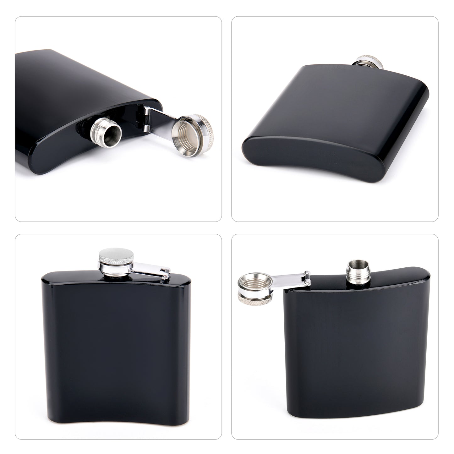 6oz Painted Hip Flasks in Various Colors