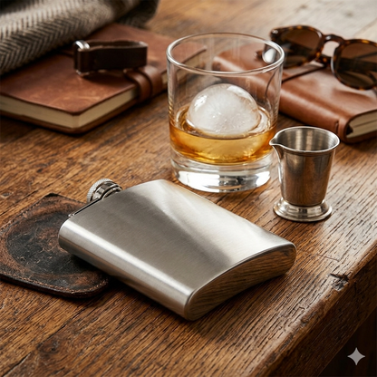 Bulk Wholesale Case of 100 6oz Stainless Steel Hip Flasks