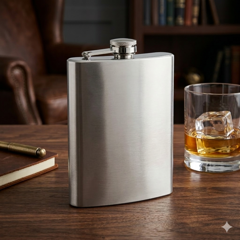 Bulk Wholesale Case of 100 8oz Stainless Steel Hip Flasks
