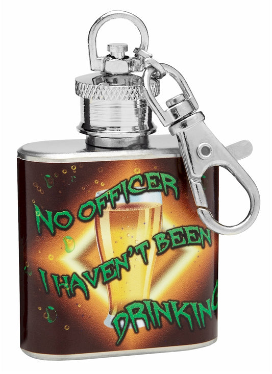 1oz "No Officer, I haven't Been Drinking" Keychain Hip Flask