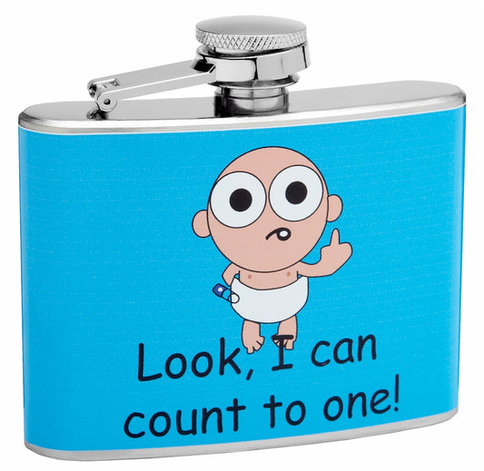 4oz "I Can Count To One" Hip Flask