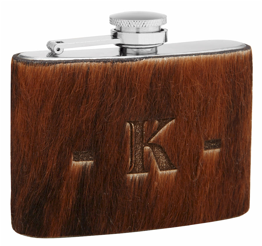 4oz Genuine Fur Hip Flask With Free Personalized Branding