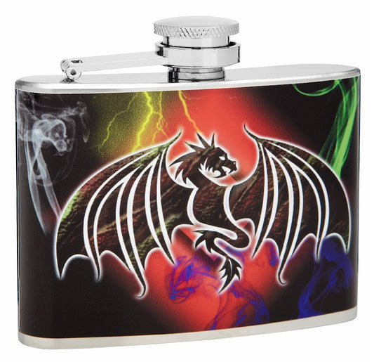 4oz Dragon Design Hip Flask