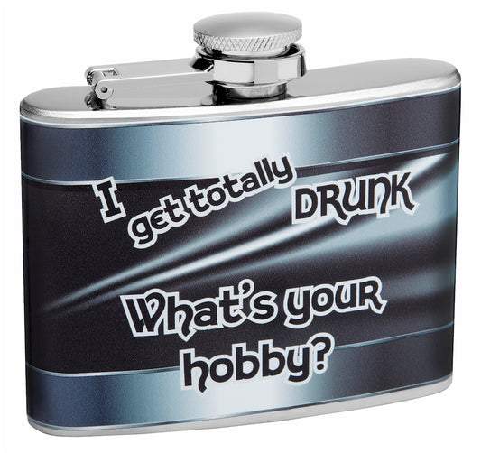 4oz What's Your Hobby Themed Hip Flask