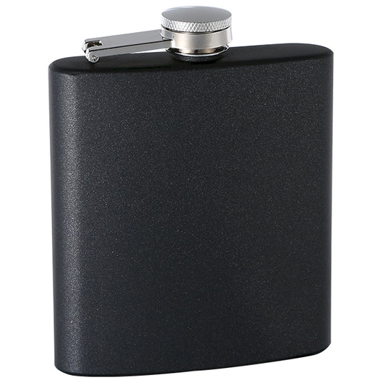 6oz "Pearlized" Painted Flask, Black
