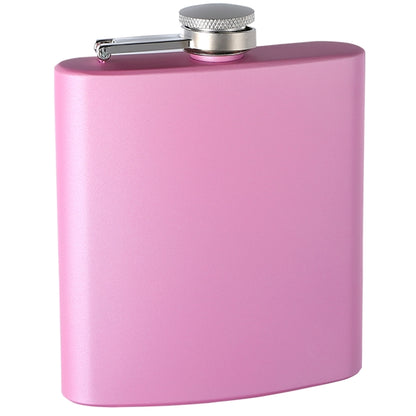 6oz "Pearlized" Painted Flask, Pink