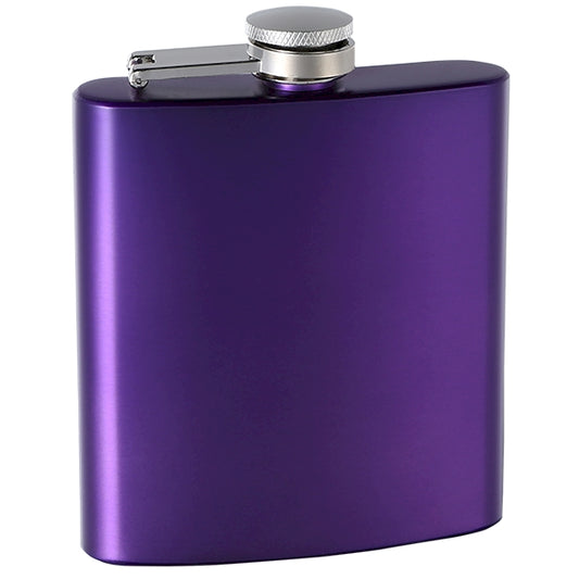 6oz "Pearlized" Painted Flask, Purple