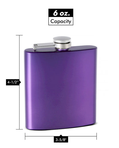 6oz "Pearlized" Painted Flask, Purple