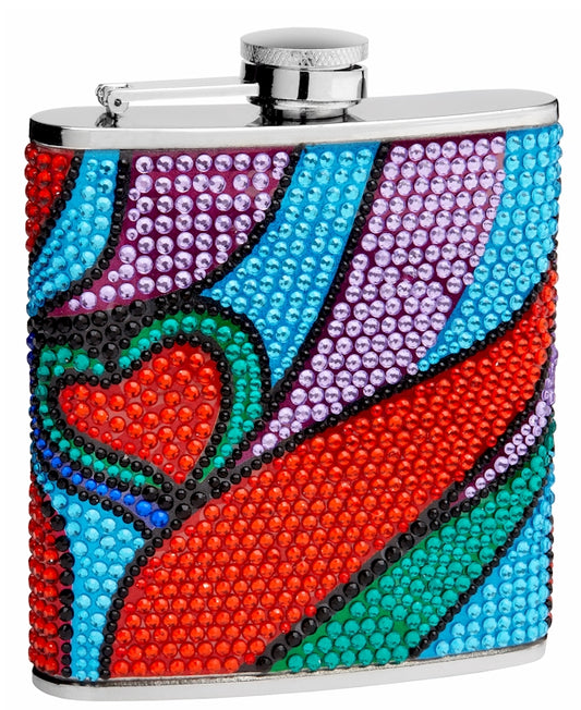 6oz Beaded Hip Flasks with Actual Rhinestones