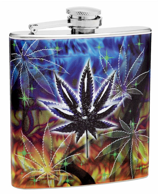 6oz Pot (Marijuana) Leaf Hip Flask