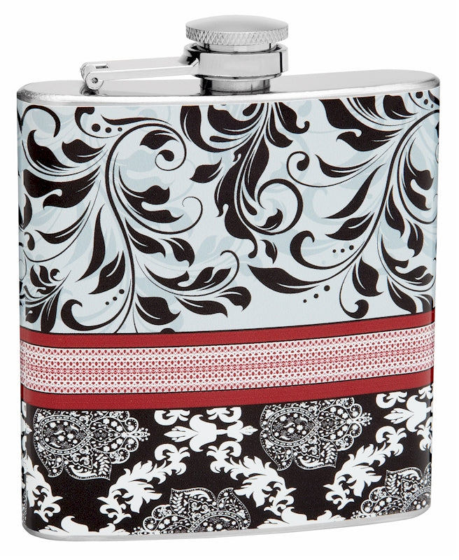 Patterned Flasks 6oz Elegant Floral Pattern Design Hip Flask – Flasks.com