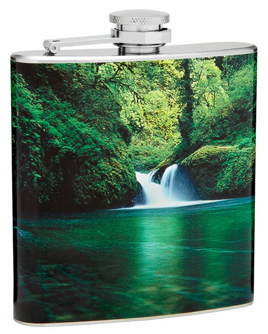 6oz Beautiful and Lush Scenic View Hip Flask
