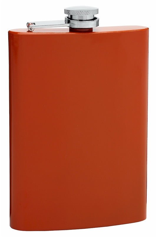 Burnt Orange 8oz Painted Hip Flask