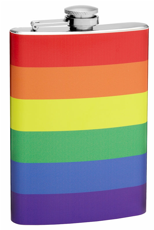 8oz "LGBTQ+ Movement" Rainbow Flag Pride Hip Flask