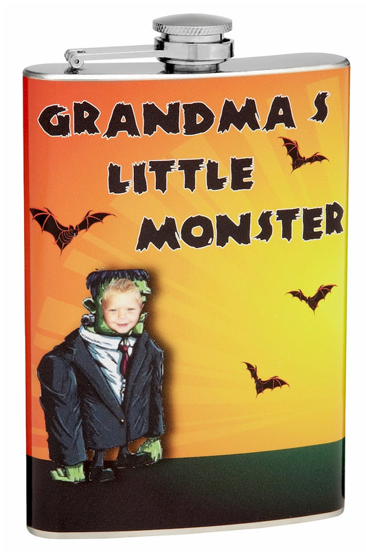 8oz Insert Your Own Photo "Grandma's Monster" Hip Flask