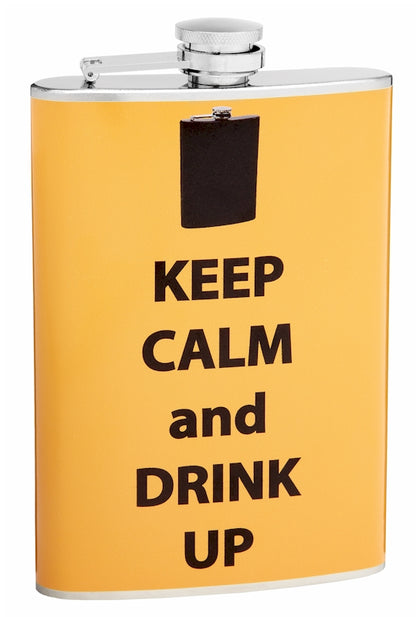 8oz Keep Calm and Drink Up Hip Flask