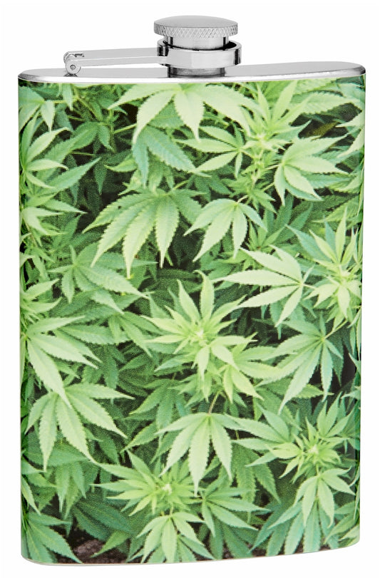 8oz Marijuana (Pot) Leaf Hip Flask