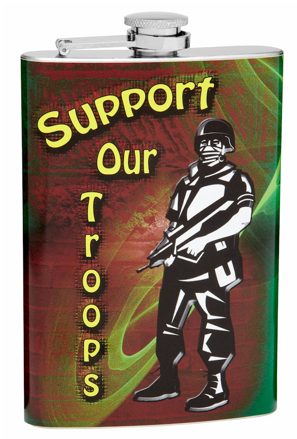 "Support Our Troops" 8oz Stainless Steel Hip Flask
