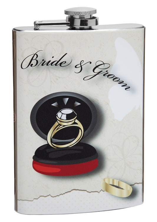 8oz Bride and Groom Wedding Flask