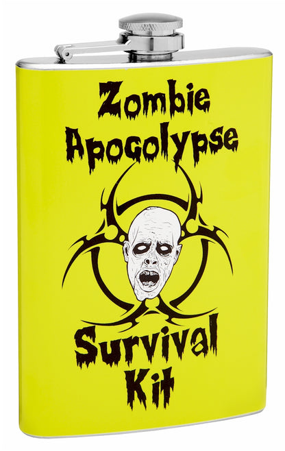 8oz Zombie Apocalypse Survival Kit Hip Flask